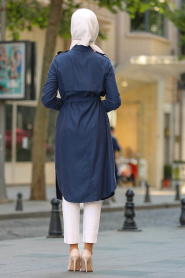 Puane - Navy BLue Hijab Tunic 7145L - Thumbnail