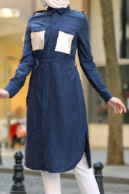 Puane - Navy BLue Hijab Tunic 7145L - Thumbnail