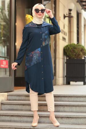 Puane - Navy Blue Hood Tunic 600L - 1