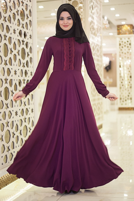 Puane - Plum Color Hijab Suit 4808MU