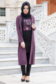 Puane - Plum Color Hijab Suit 9035MU - Thumbnail