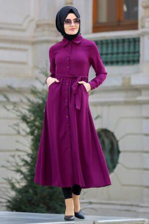 Puane - Plum Color Hijab Tunic 7154MU - 1