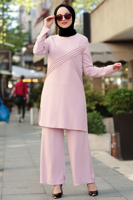 Puane - Powder Pink Hijab Suit 50140PD