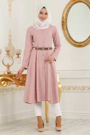 Puane - Powder Pink Hijab Tunic 7101PD - Thumbnail