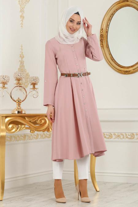 Puane - Powder Pink Hijab Tunic 7101PD - 2