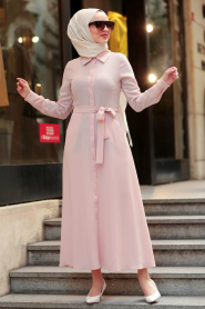 Puane - Powder Pink Hijab Tunic 7154PD - Thumbnail