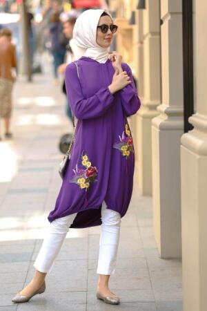 Puane - Purple Hijab Tunic 8946MOR - 1