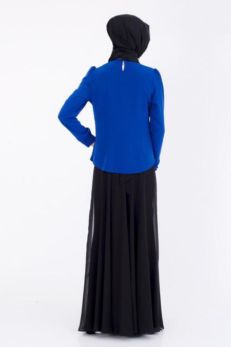 Puane - Royal Blue Blouse 8476SX - 4