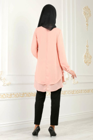 Puane - Salmon Pink Hijab Tunic 70560SMN - Thumbnail