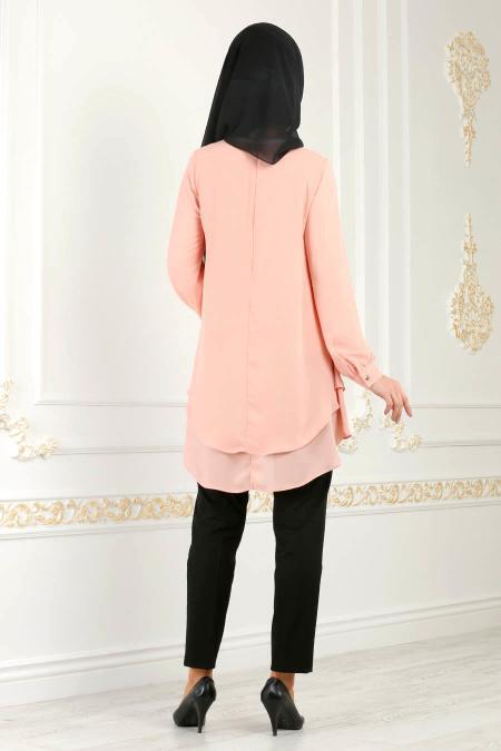 Puane - Salmon Pink Hijab Tunic 70560SMN - 3