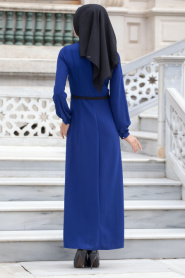 Puane - Sax Blue Hijab Dress 4709SX - Thumbnail