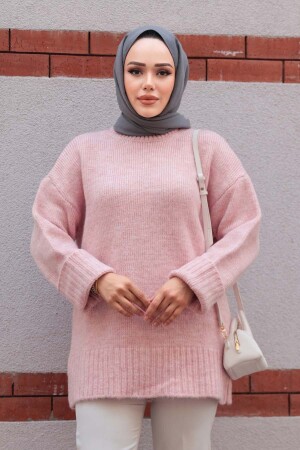 Pudra Tesettür Triko Kazak Tunik 87181PD - 2
