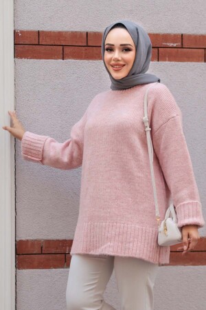 Pudra Tesettür Triko Kazak Tunik 87181PD - 3