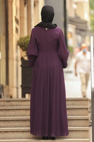 Purple Hijab Dress 2411MOR - Thumbnail