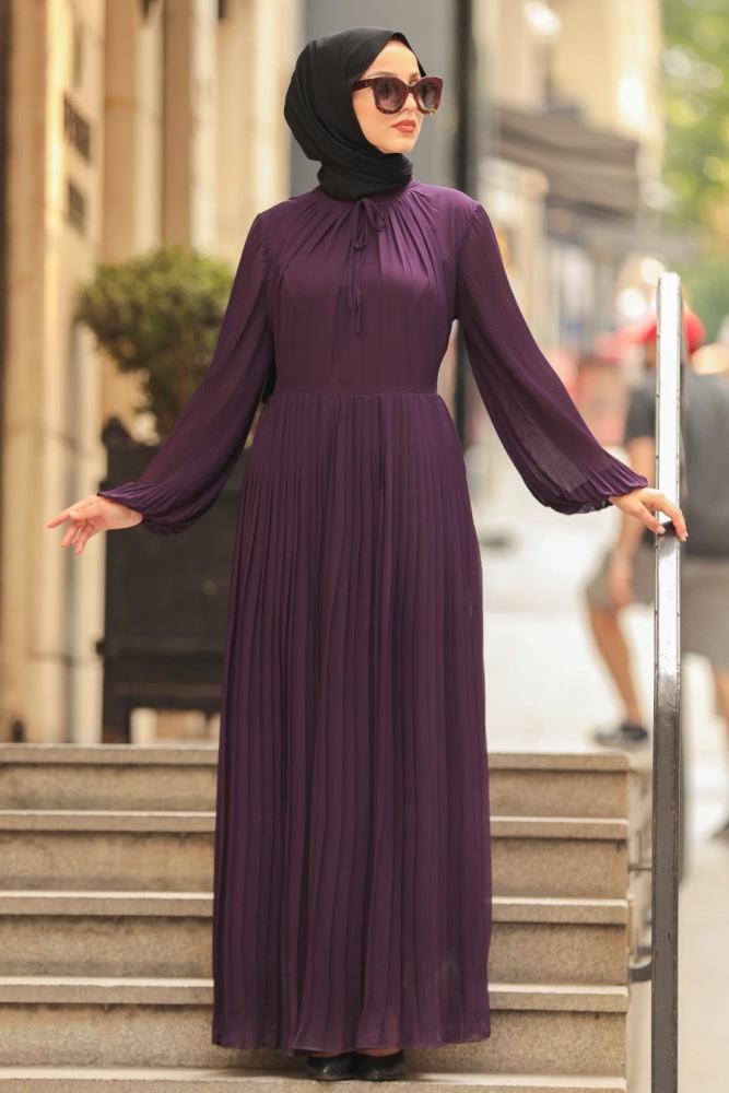 Purple Hijab Dress 2411MOR - 3