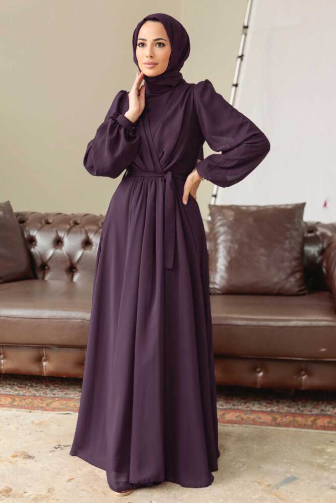 Purple Hijab Dress 5796MOR - 1