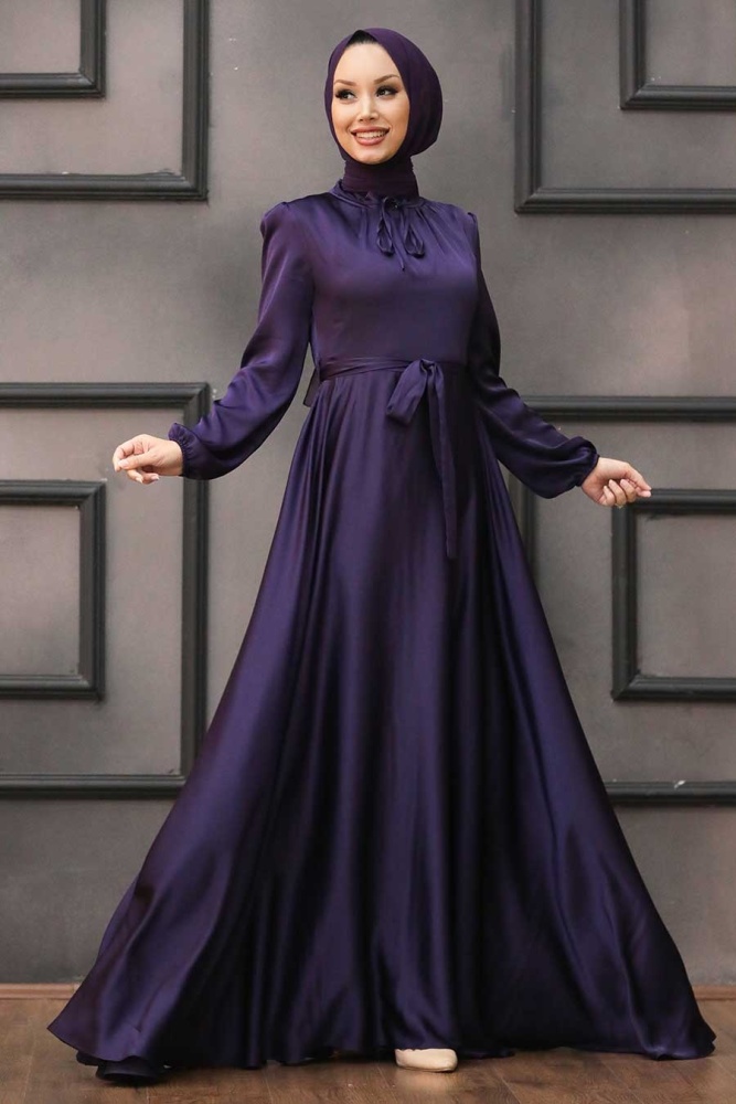 Neva Style - Long Purple Muslim Prom Dress 25130MOR - 1