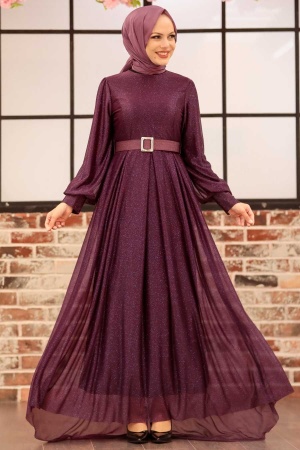 Neva Style - Luxury Purple Muslim Prom Dress 4674MOR - 1