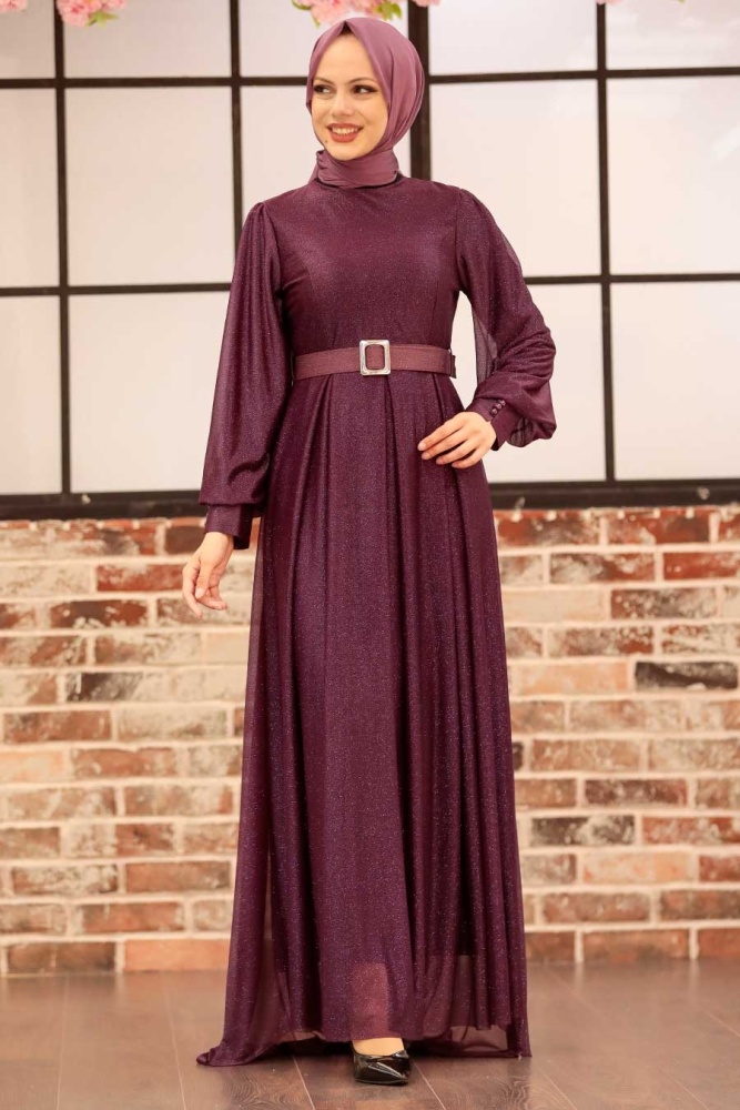 Neva Style - Luxury Purple Muslim Prom Dress 4674MOR - 2