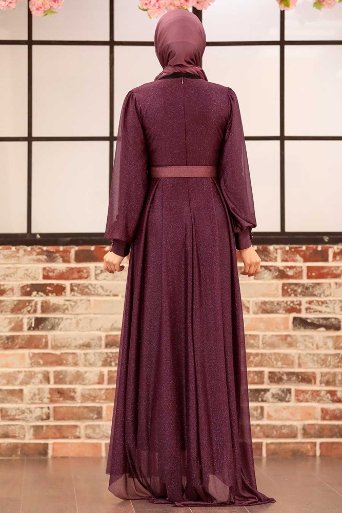 Neva Style - Luxury Purple Muslim Prom Dress 4674MOR - 3
