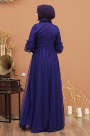 Neva Style - Luxorious Purple Muslim Wedding Gown 5474MOR - Thumbnail