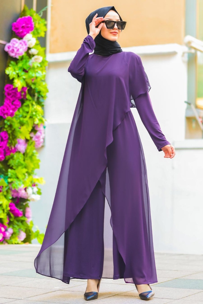 Purple Hijab Jumpsuit 51291MOR - 1