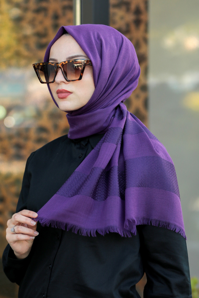 Purple Hijab Shawl 7532MOR - 1