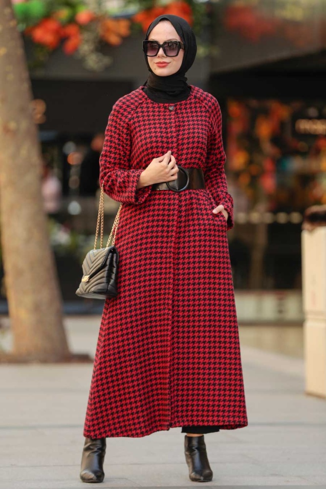 Red Hijab Coat 5510K - 2