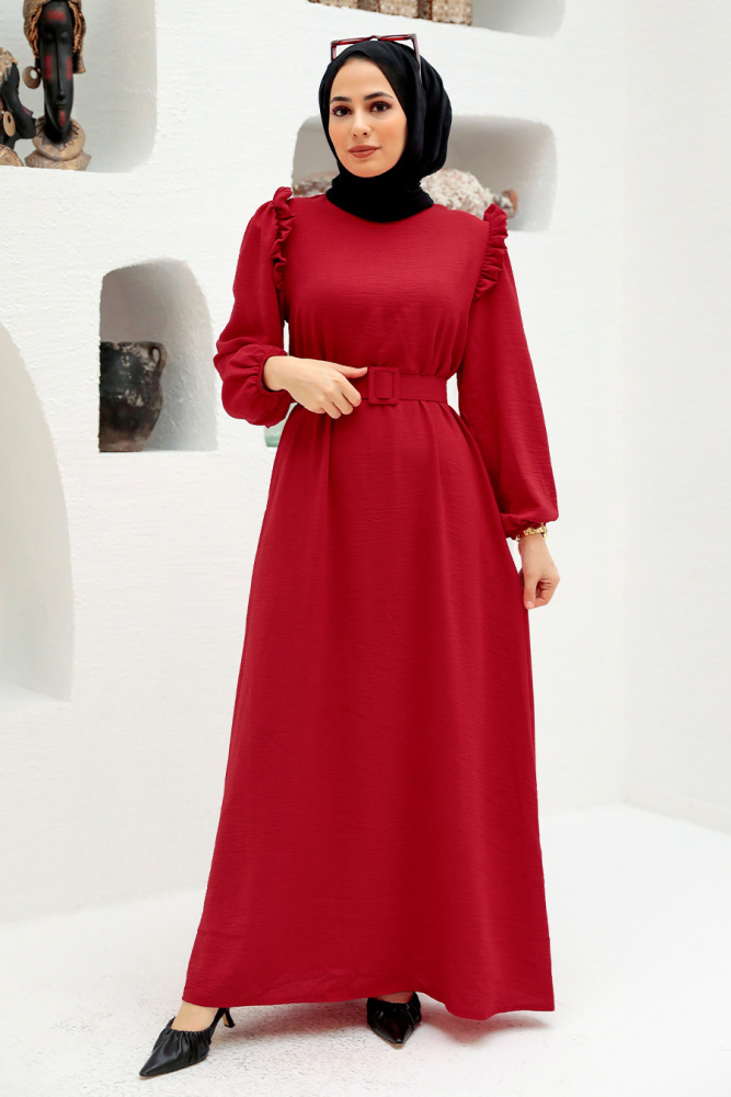 Red Hijab Dress 1299K - 1