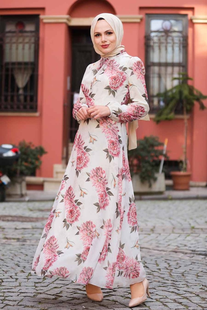 Red Hijab Dress 28903K - 1