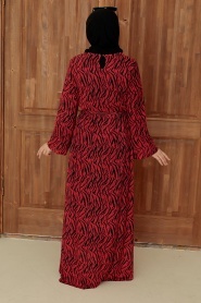 Red Hijab Dress 30243K - Thumbnail