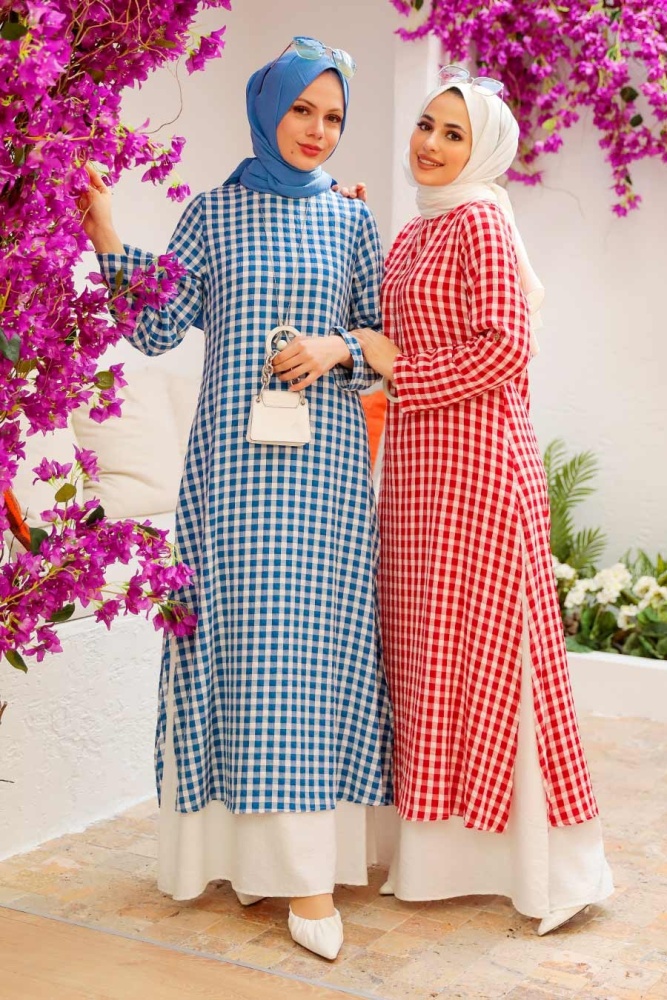 Red Hijab Dress 33930K - 5
