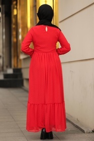 Red Hijab Dress 44690K - Thumbnail