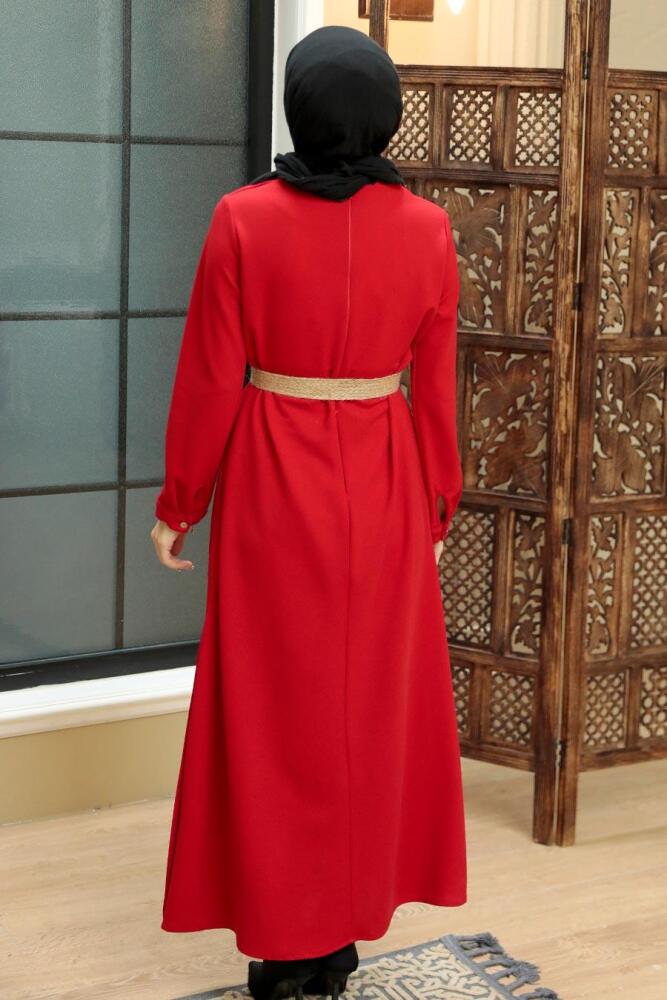 Red Hijab Dress 5804K - 3