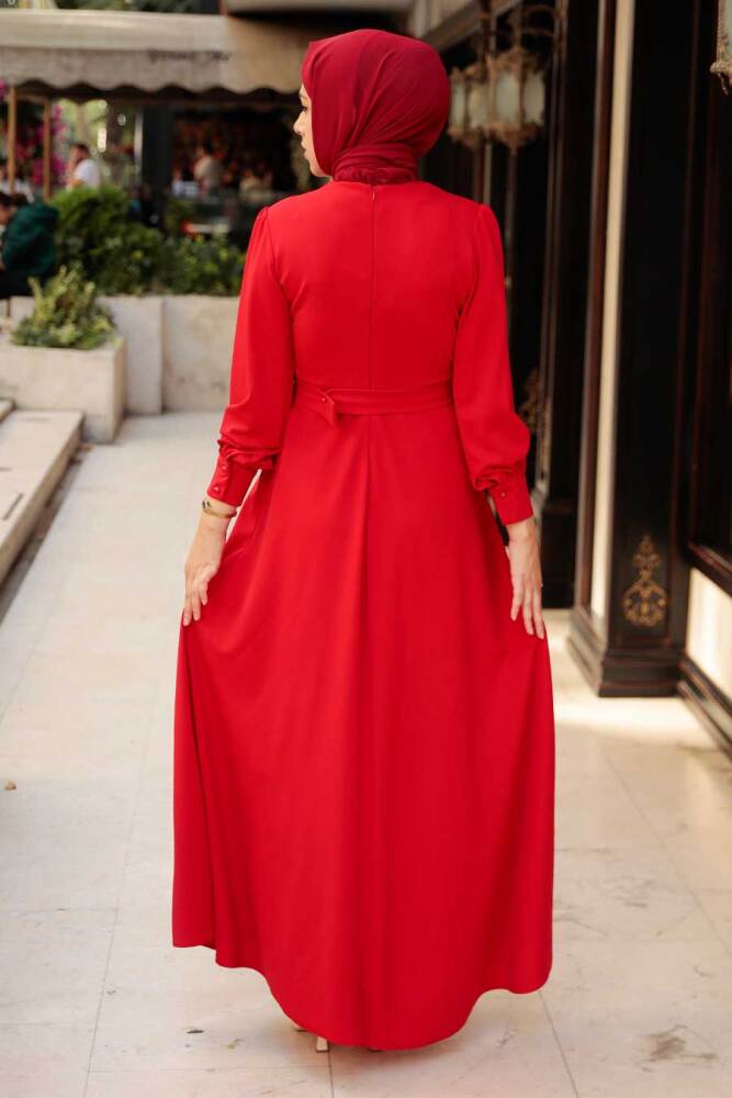 Red Hijab Dress 5806K - 2