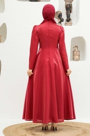 Neva Style - Red Turkish Hijab Evening Dress 22301K - Thumbnail