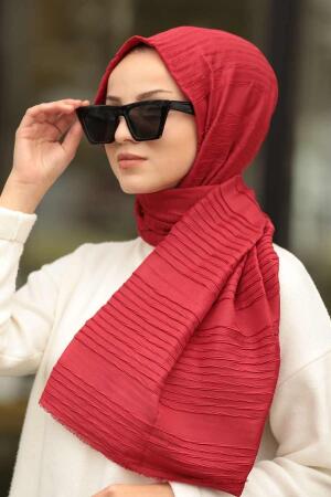 Red Hijab Shawl 7504K - 1