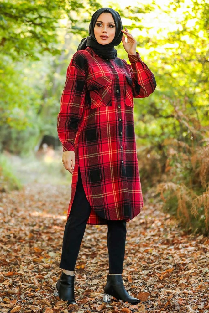 Red Hijab Tunic 5579K - 1