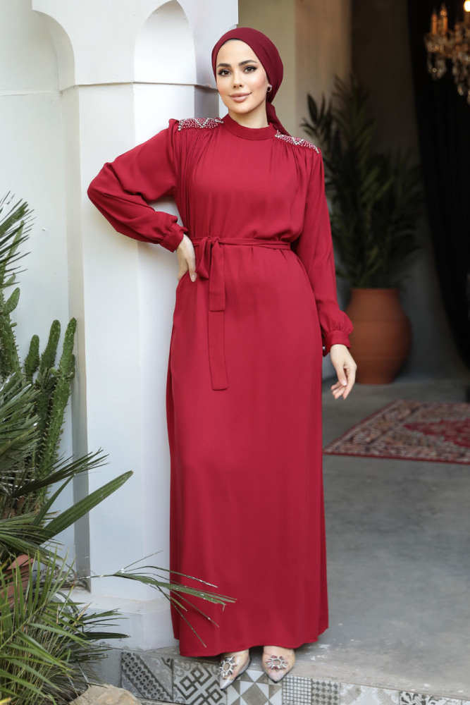 Red Modest Prom Dress 25681K - 1