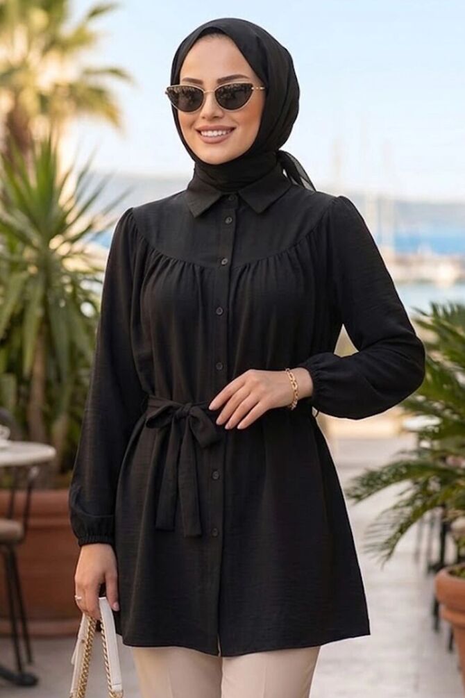 Roba Detailed Black Modest Tunic 10184S - 1