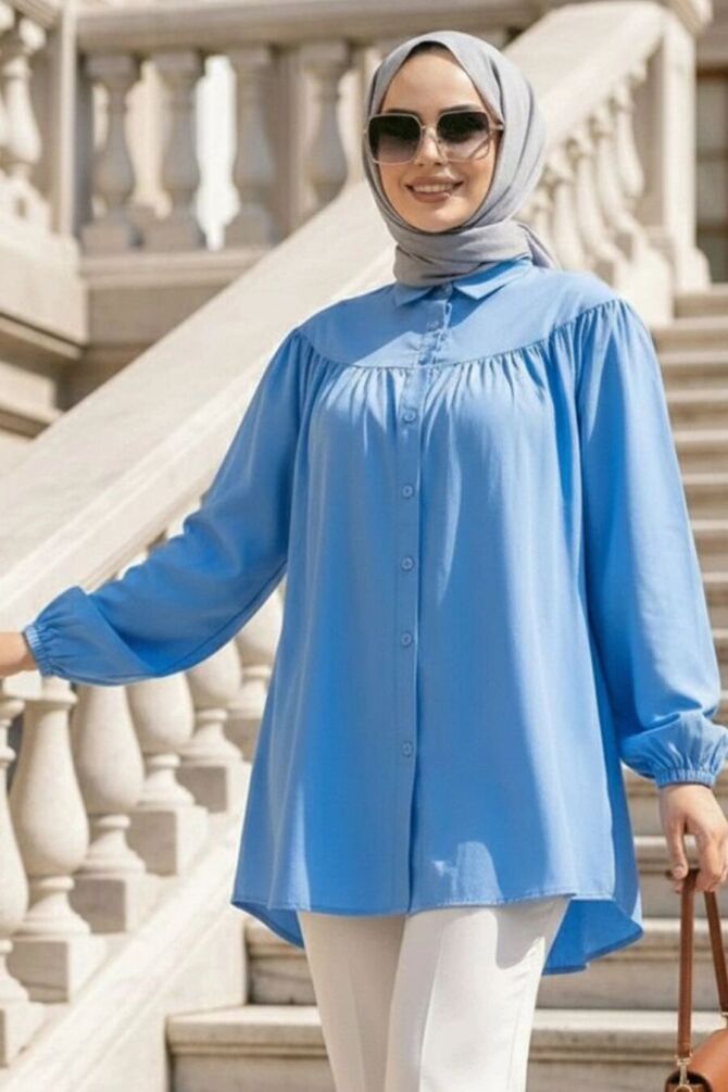 Roba Detailed Blue Modest Tunic 10184M - 1