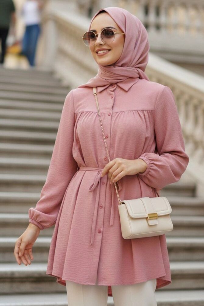 Roba Detailed Salmon Modest Tunic 10184SMN - 1
