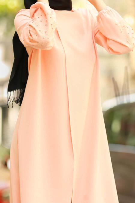 Rose Poudré - Nayla Collection - Abaya Décontracté 53670PD - 3