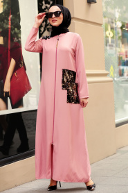 Rose Poudré - Nayla Collection - Abaya Turque - 5015PD - Thumbnail