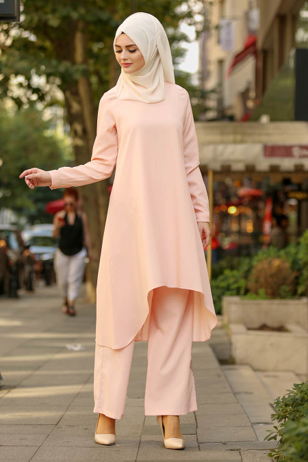 Rose Poudré- Nayla Collection - Combination Hijab 41440PD