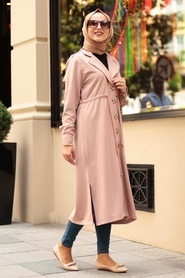 Rose Poudré - Nayla Collection - Manteau Hijab - 38080PD - Thumbnail