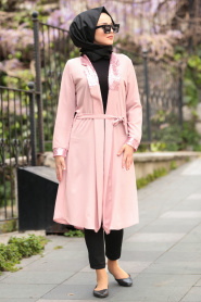 Rose Poudré - Nayla Collection - Manteau Hijab 6000PD - Thumbnail