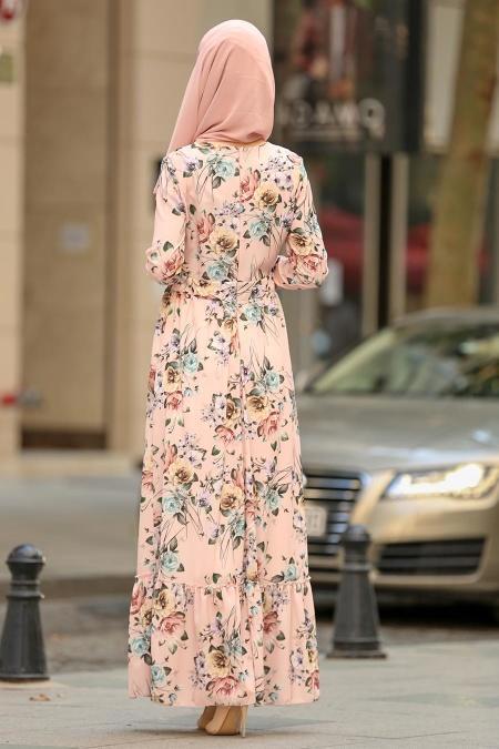 Rose Poudré - Nayla Collection - Robe Hijab 100389PD - 2