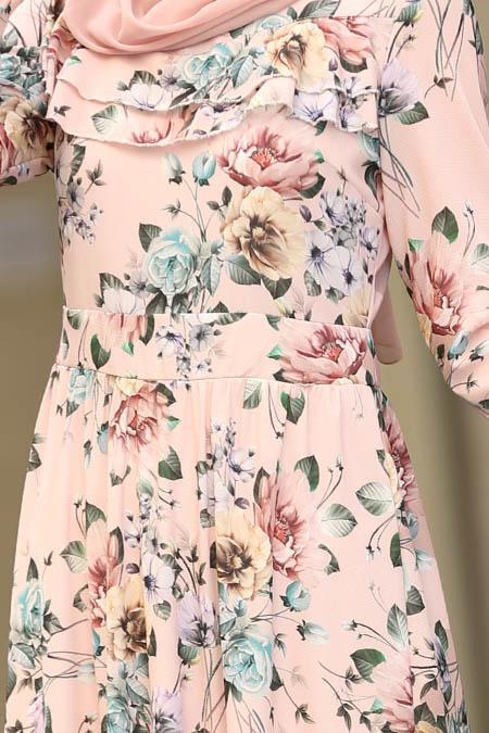 Rose Poudré - Nayla Collection - Robe Hijab 100389PD - 3
