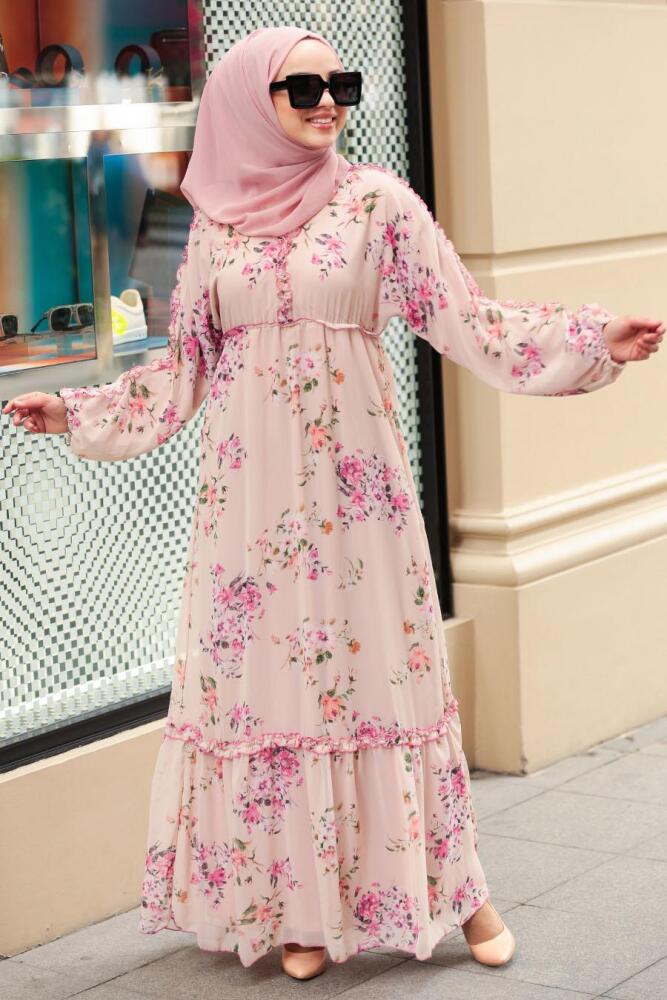 Rose Poudré- Nayla Collection - Robe Hijab 10355PD - 1